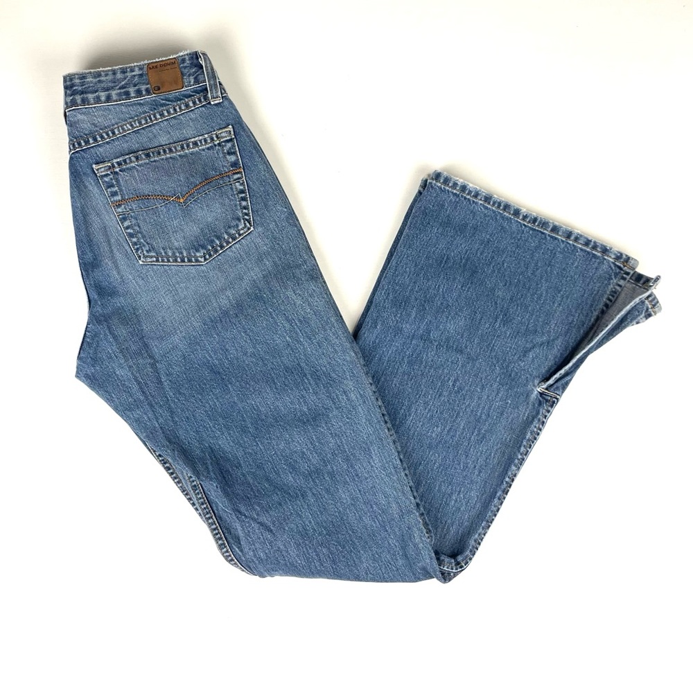BKE Denim Women’s Trail Long Flare Leg Jeans Sz 31 x 33.5 Blue Light Wash